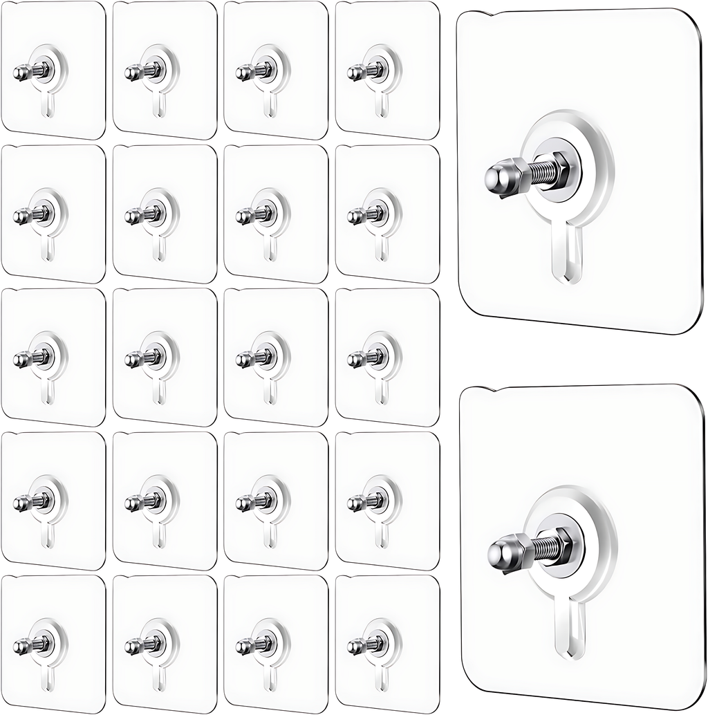 Heavy-Duty Adhesive Wall Hooks (10 Pcs) – No Drill, Waterproof, Strong Grip